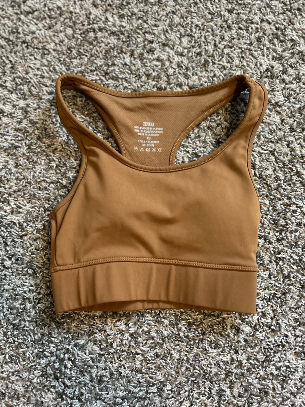 Zenana Outfitters Racerback Sports Bra - Caramel Brown